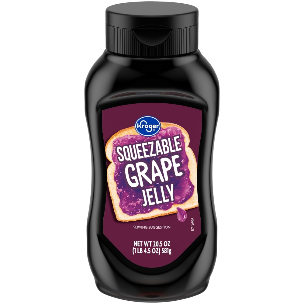 slide 1 of 1, Kroger Squeezable Grape Jelly, 20.5 oz