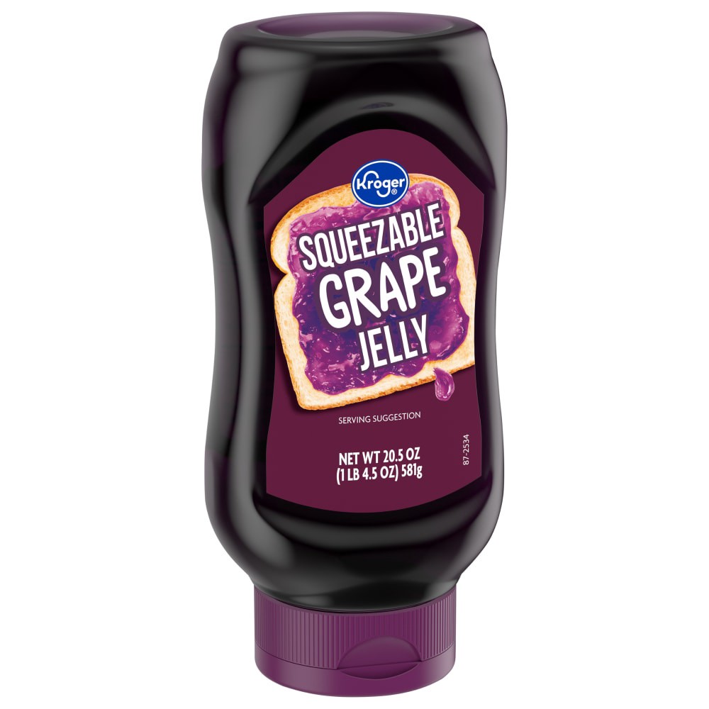 slide 1 of 2, Kroger Squeezable Grape Jelly, 20.5 oz