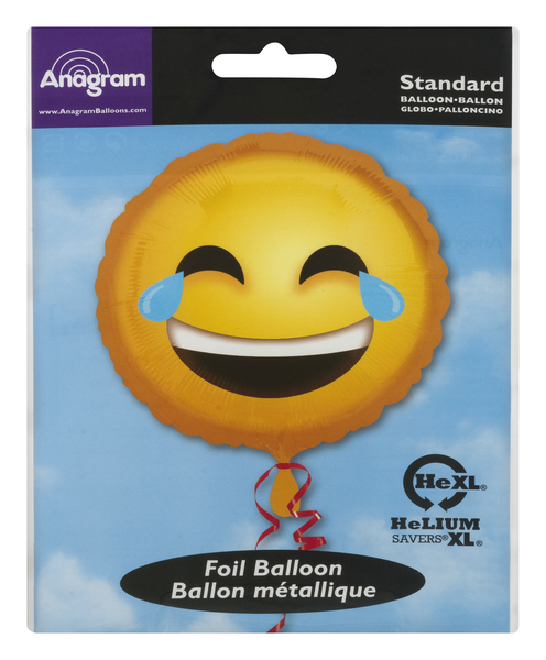 slide 1 of 1, Anagram Standard Foil Balloon Laughing Emoticon, 1 ct