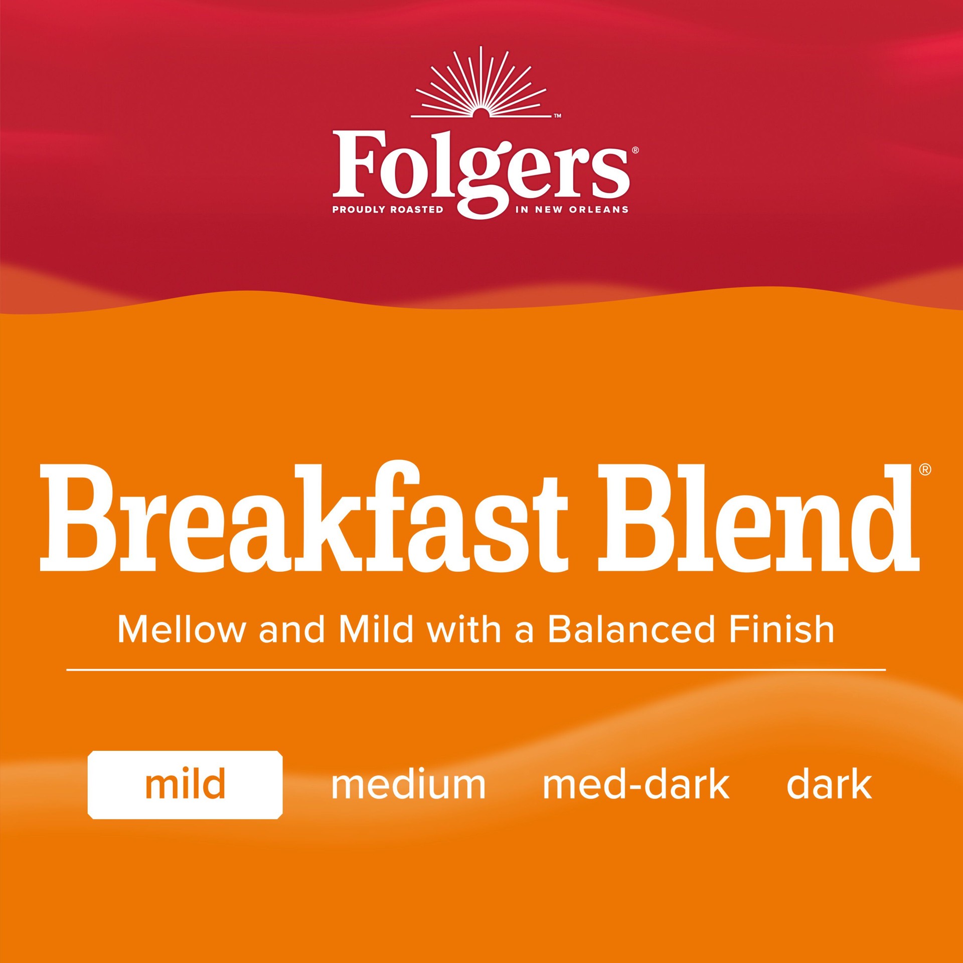 slide 4 of 4, Folgers Breakfast Blend Ground Coffee, Smooth & Mild Coffee, 25.4 Ounce Canister, 25.4 fl oz