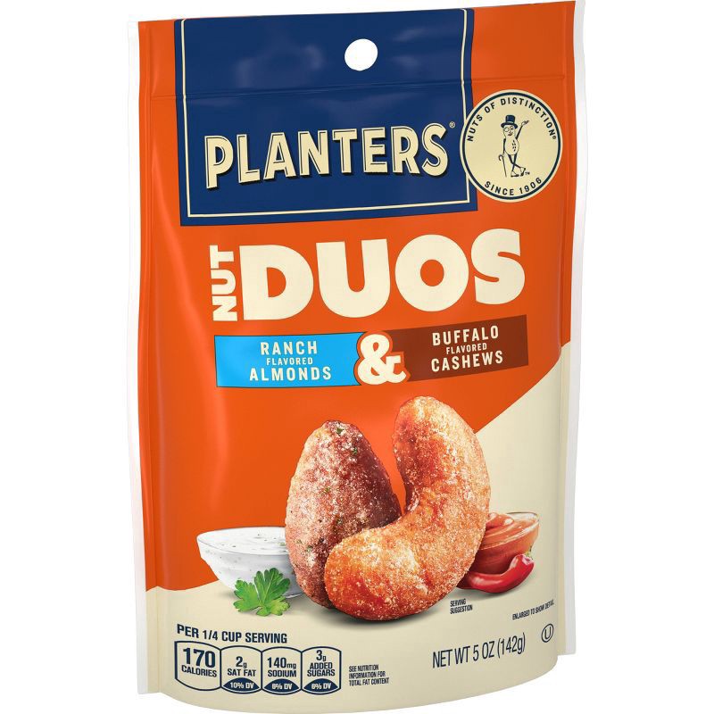 slide 4 of 4, Planters Nut Duos Ranch/Buffalo Flavored Almonds & Cashews 5 oz, 4 ct