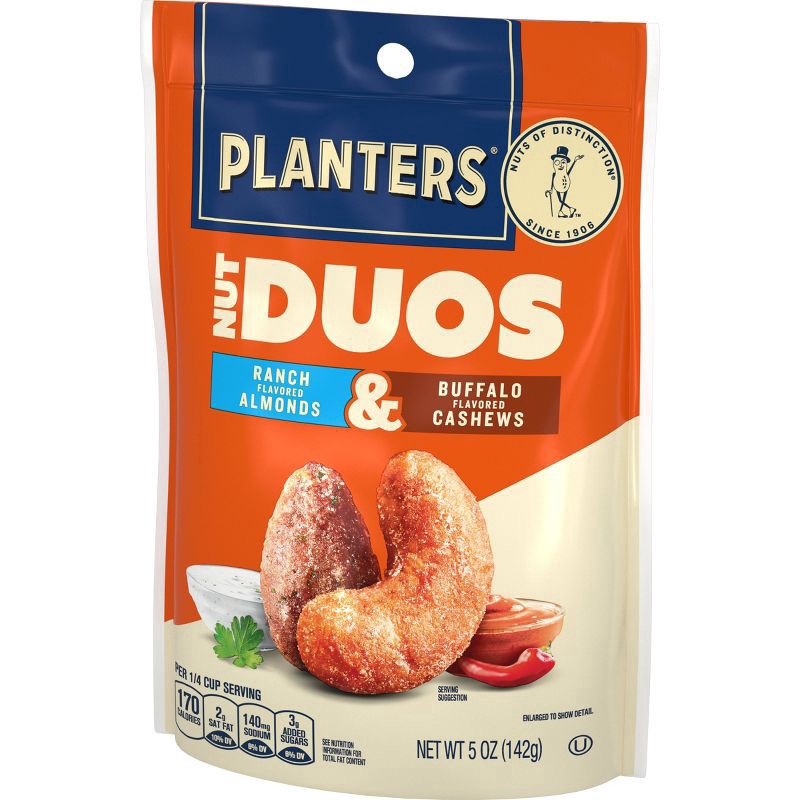 slide 2 of 4, Planters Nut Duos Ranch/Buffalo Flavored Almonds & Cashews 5 oz, 4 ct