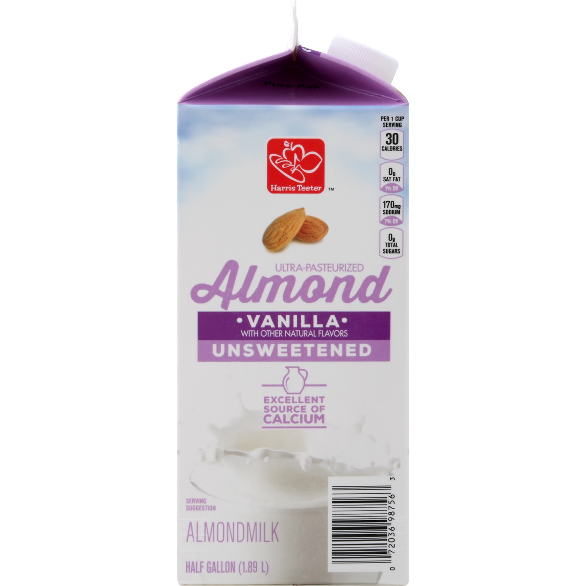 slide 5 of 9, Harris Teeter Unsweetened Vanilla Flavor Almond Drink, 64 oz