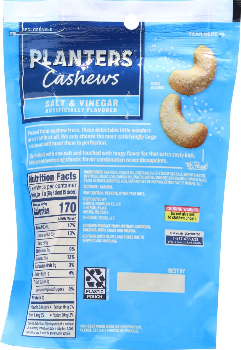 slide 5 of 13, Planters Salt & Vinegar Cashews 5 oz, 5 oz