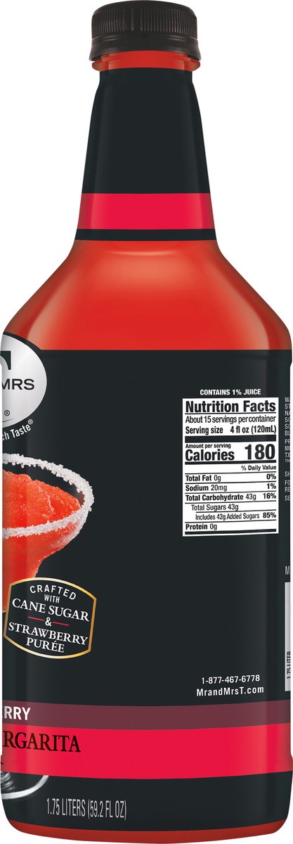 slide 4 of 7, Mr & Mrs T Strawberry Daiquiri Margarita Mix- 59.2 fl oz, 1.75 liter