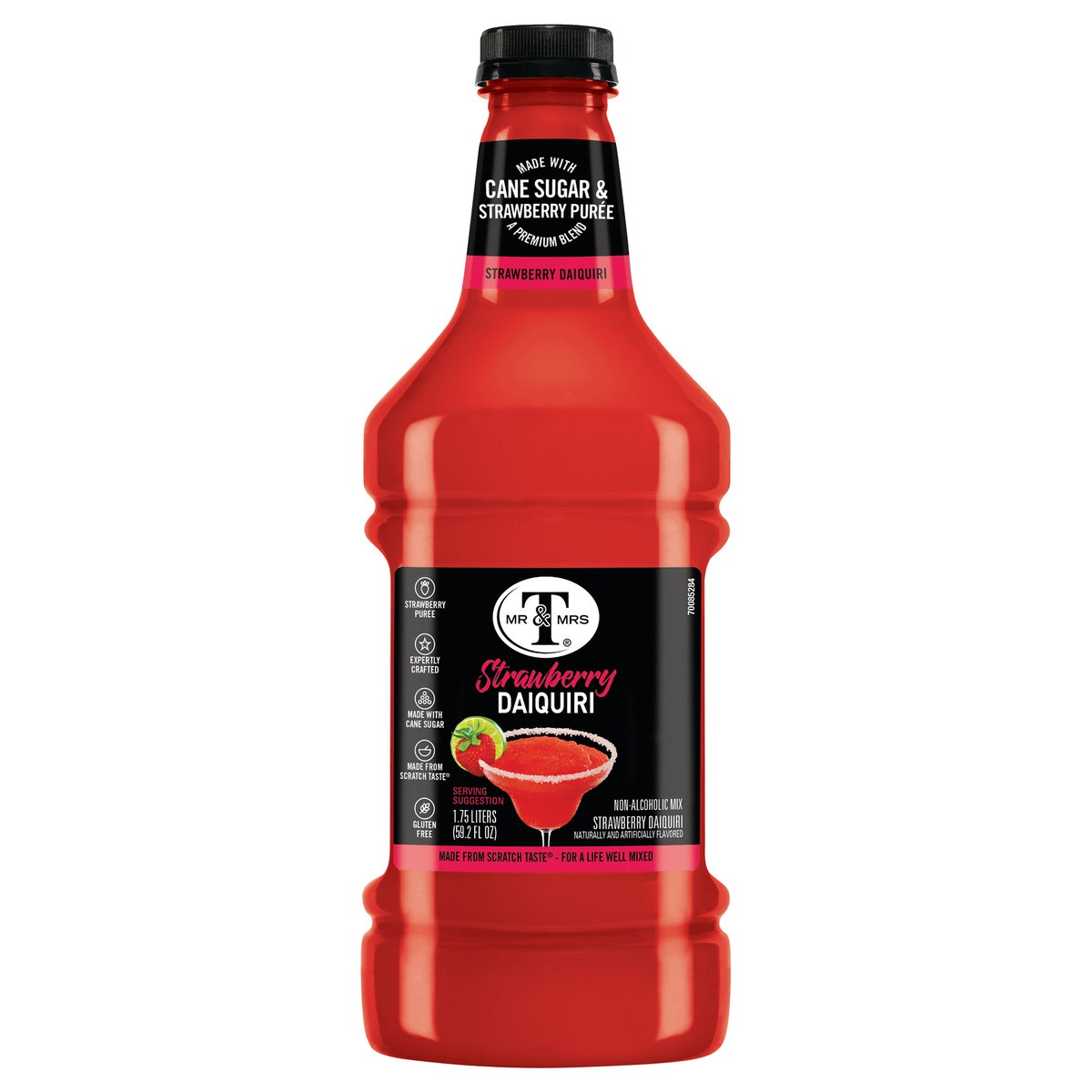 slide 1 of 7, Mr & Mrs T Strawberry Daiquiri Margarita Mix- 59.2 fl oz, 1.75 liter