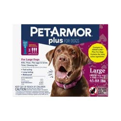 PetArmor Plus for Large Dogs 45-88 lbs, Flea and Tick Protection for Dogs, 3-Month Supply
