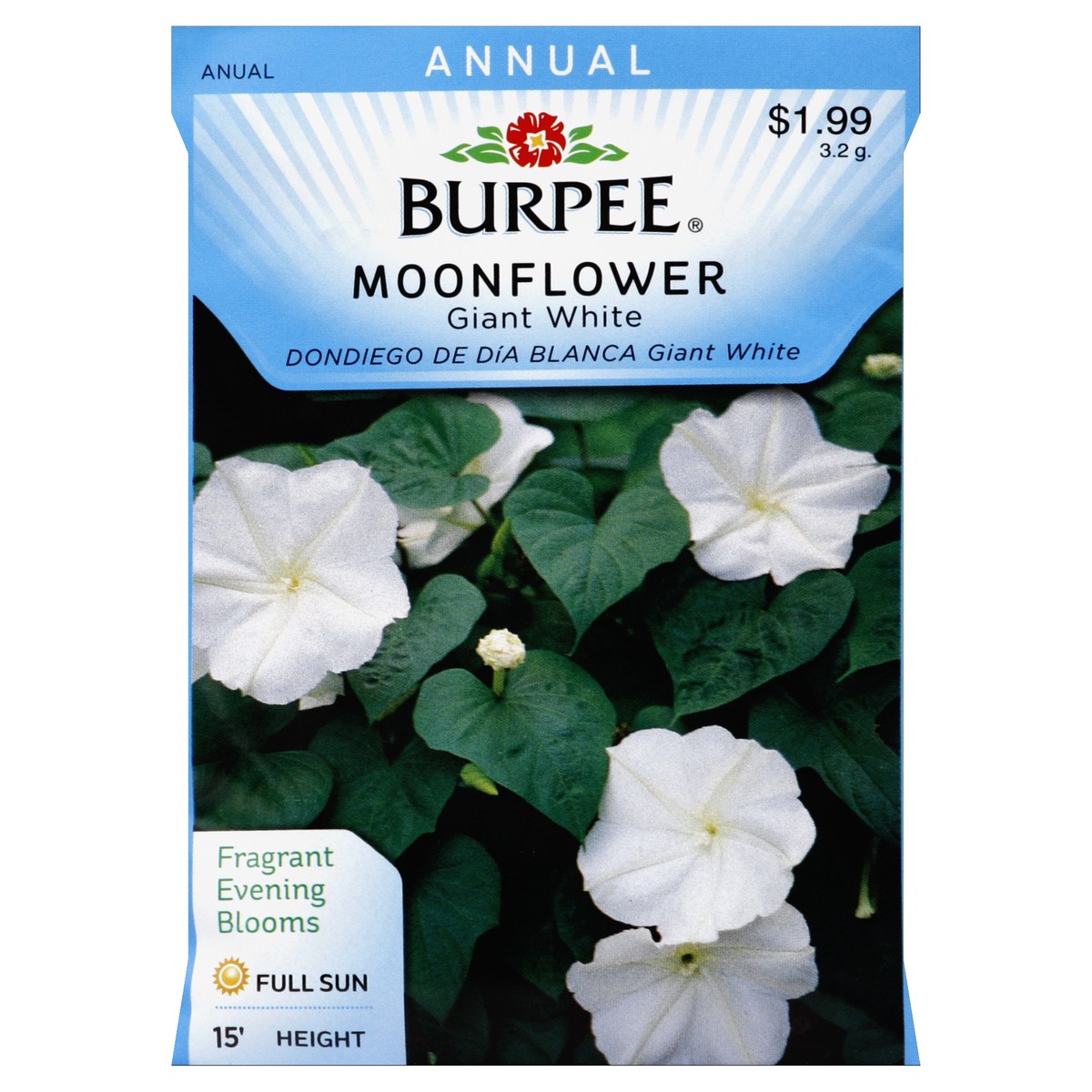 slide 2 of 2, Burpee Moonflower 3.2 g, 3.2 g