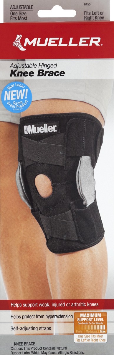 slide 2 of 4, Mueller Adjustable Hinged Knee Brace Maximum Support Model 6455 One Size, One Size