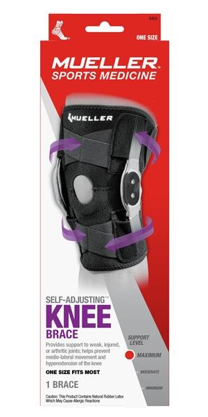 slide 1 of 4, Mueller Adjustable Hinged Knee Brace Maximum Support Model 6455 One Size, One Size