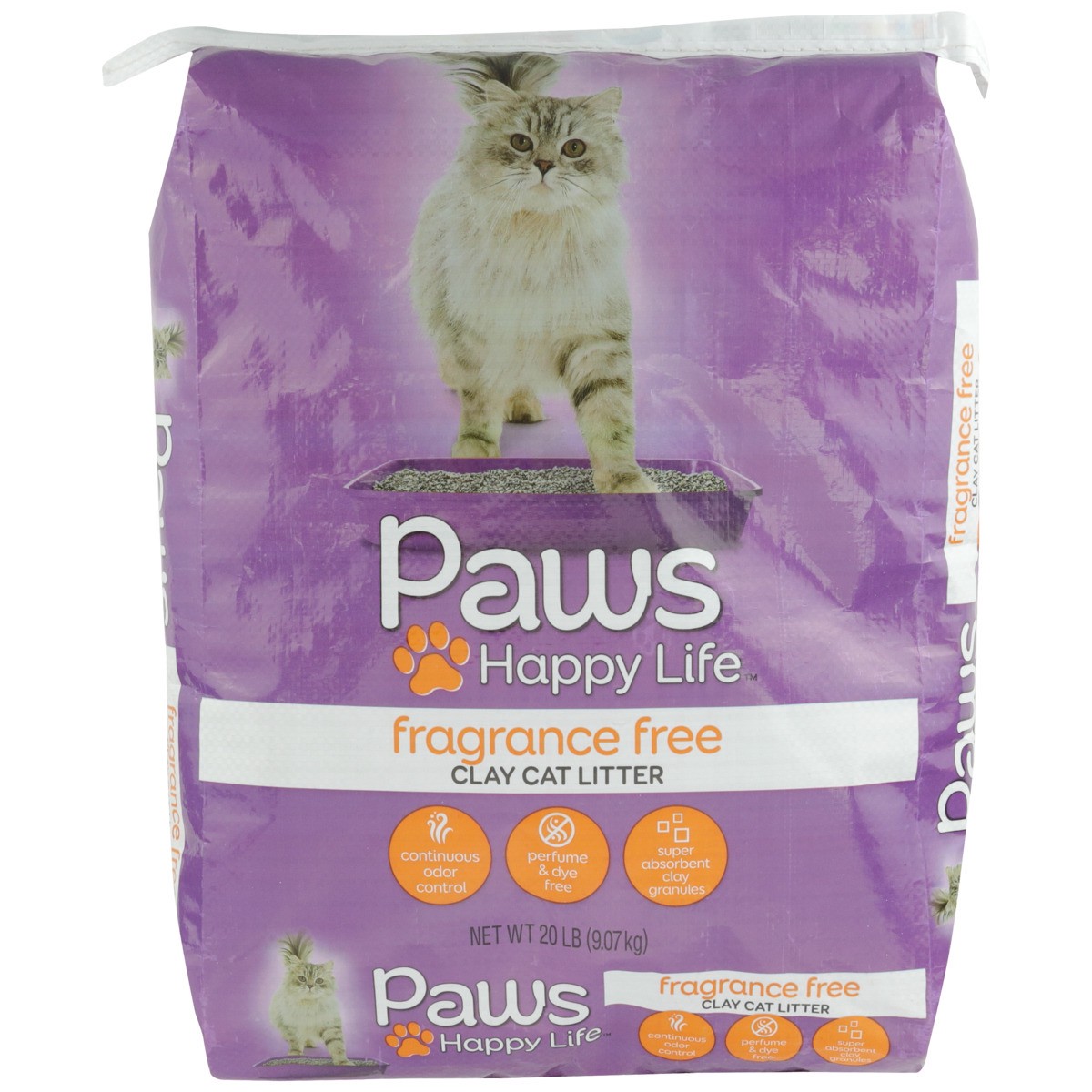 slide 2 of 9, Paws Happy Life Uscented Cat Litter, 20 lb