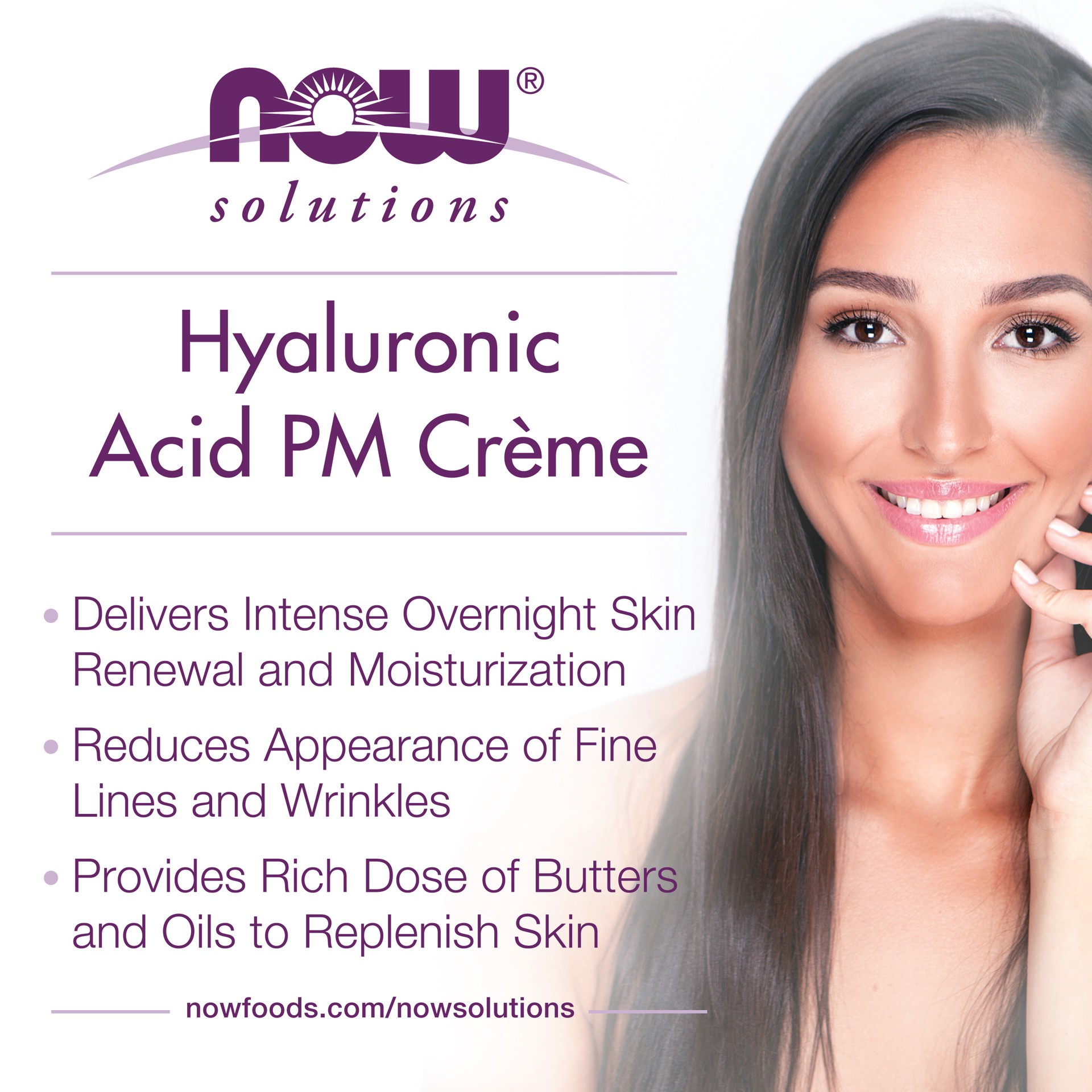 slide 4 of 5, NOW Solutions Hyaluronic Acid Creme, 2 fl oz