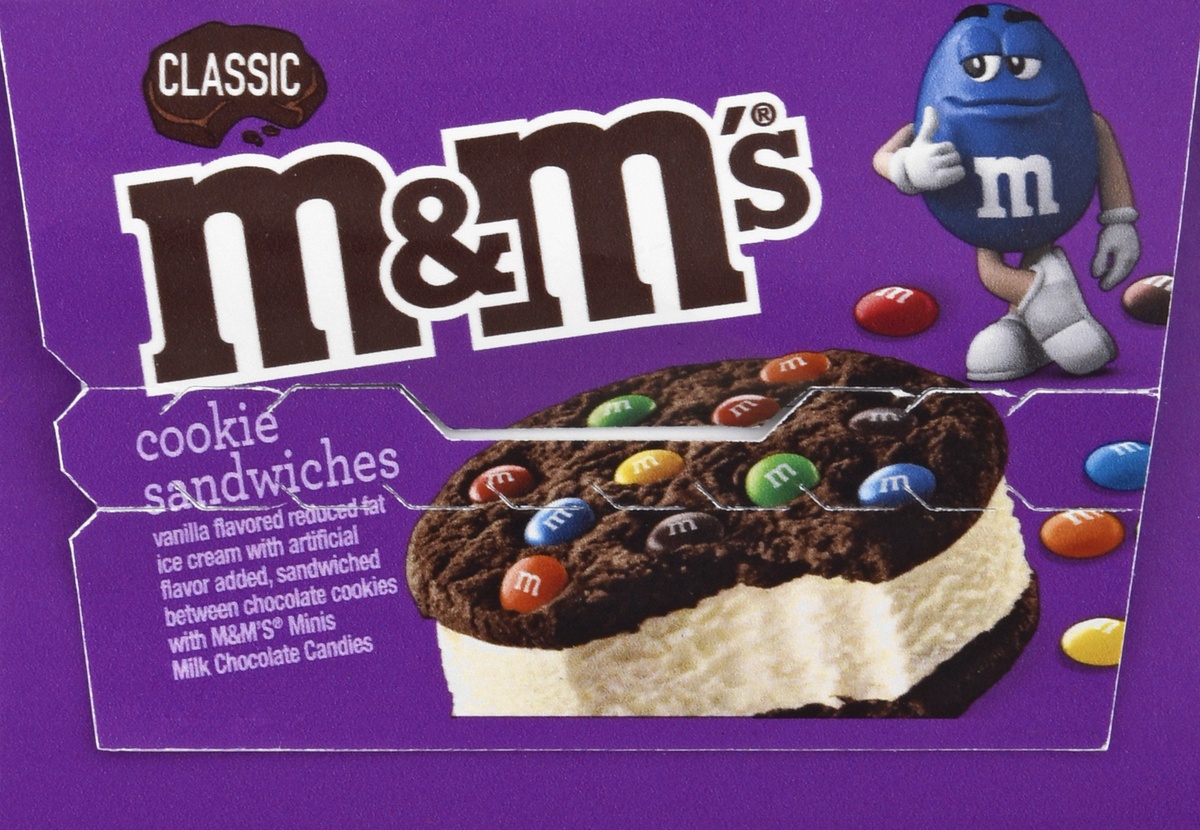 M&M's Chocolate Ice Cream Cookie Sandwich, 4 ct - Ralphs