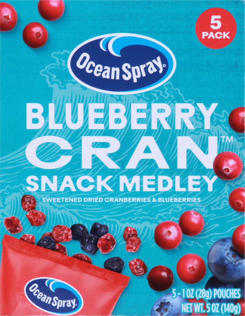 slide 6 of 9, Ocean Spray Blueberry Cran Snack Medley 5 - 1 oz Pouches, 5 oz