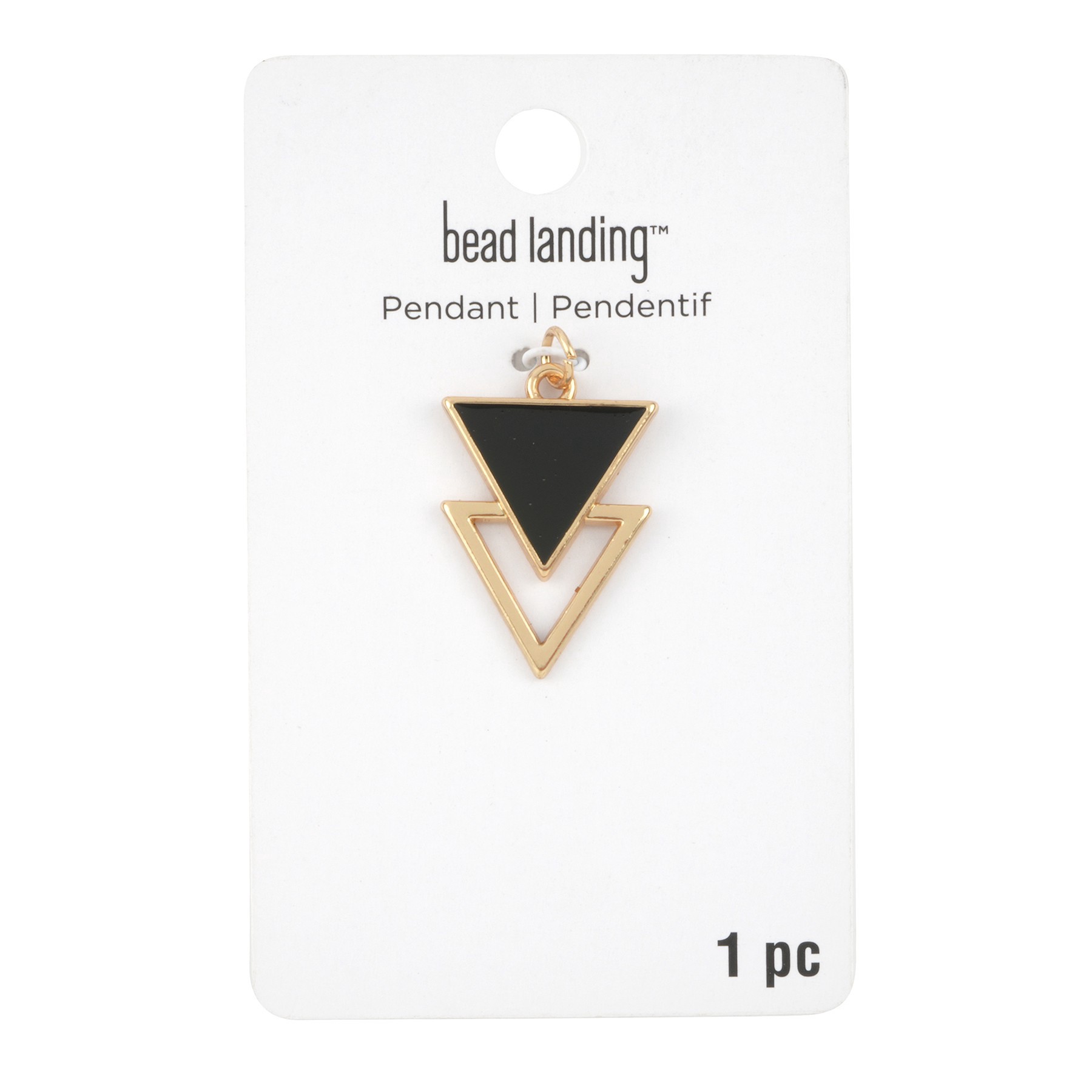 slide 2 of 3, Gold & Black Overlap Triangle Pendant By Bead Landing, 20 mm