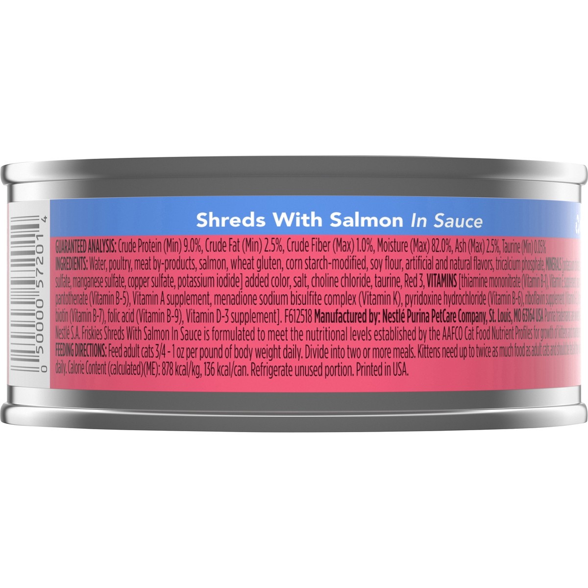 slide 7 of 14, Friskies Purina Friskies Wet Cat Food, Shreds With Salmon in Sauce, 5.5 oz