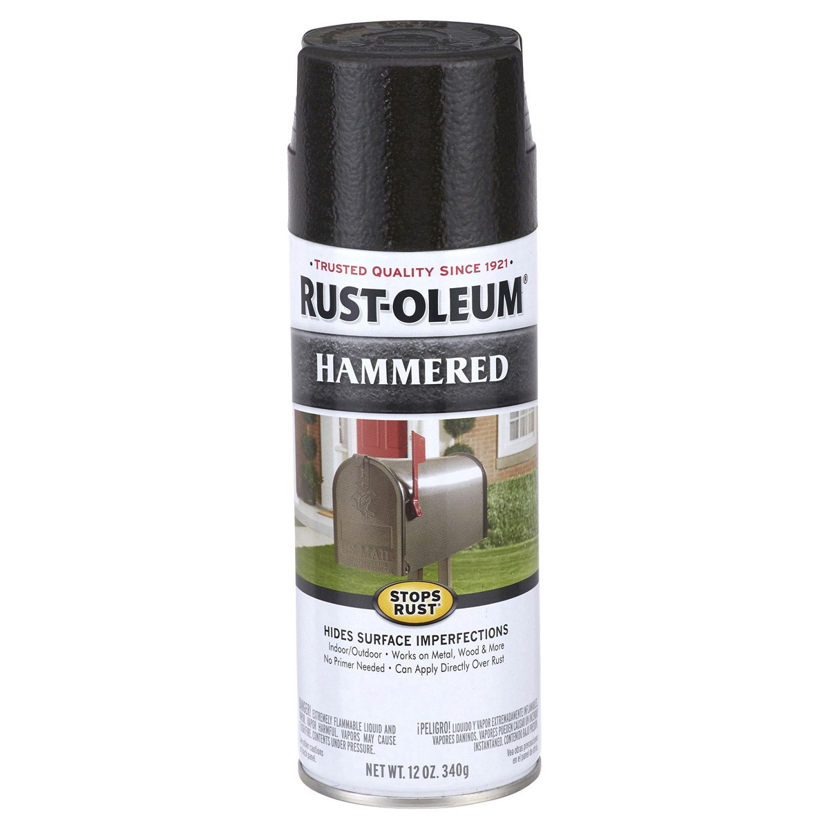 slide 1 of 9, Rust-Oleum Stops Rust Hammered, Black, 12 oz