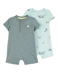 Carter's Baby 2-Pack Beach Print Rompers Multi 12M