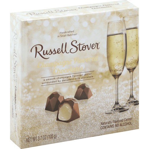 slide 3 of 3, Russell Stover Milk Chocolate Champagne Box, 3.7 oz