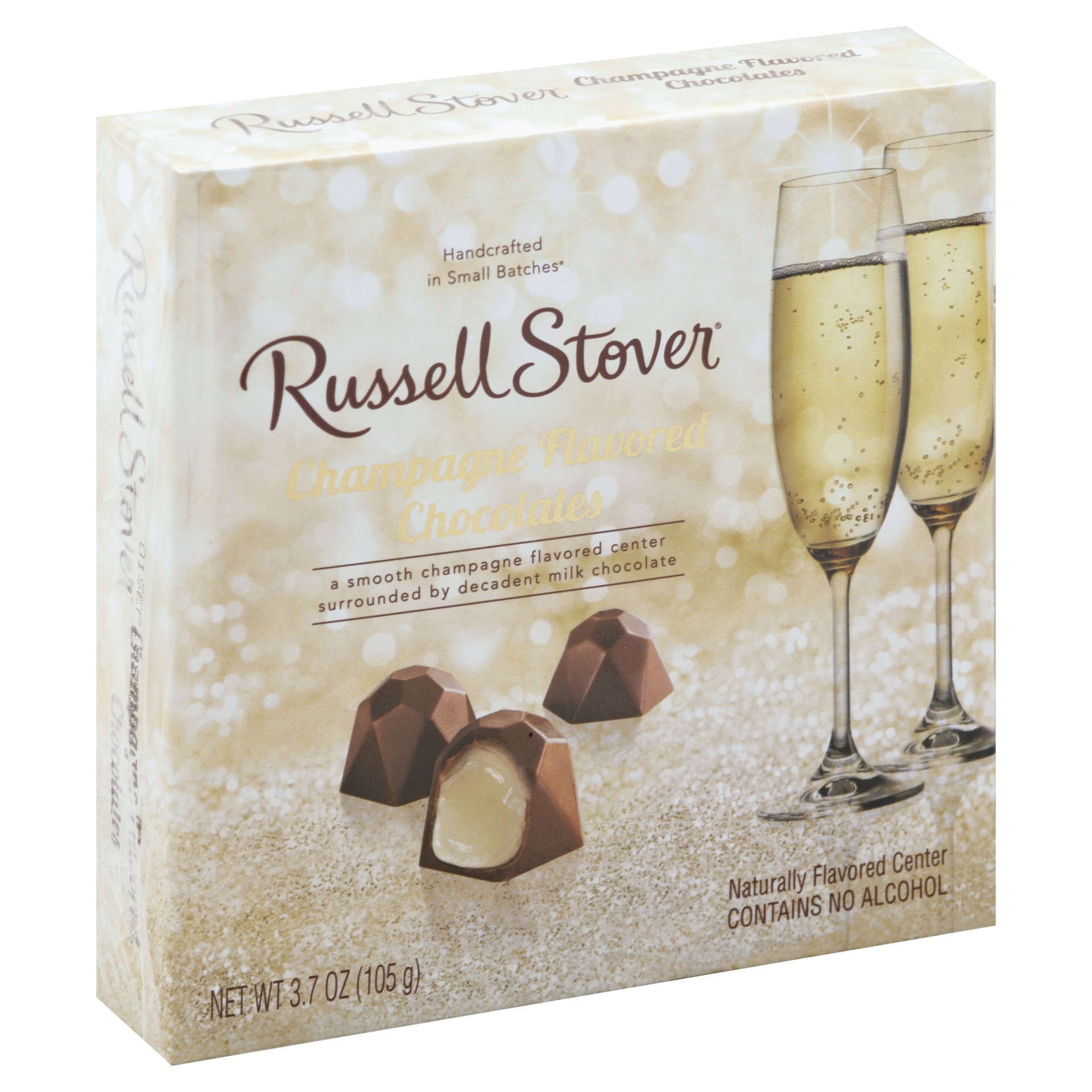 slide 1 of 3, Russell Stover Milk Chocolate Champagne Box, 3.7 oz