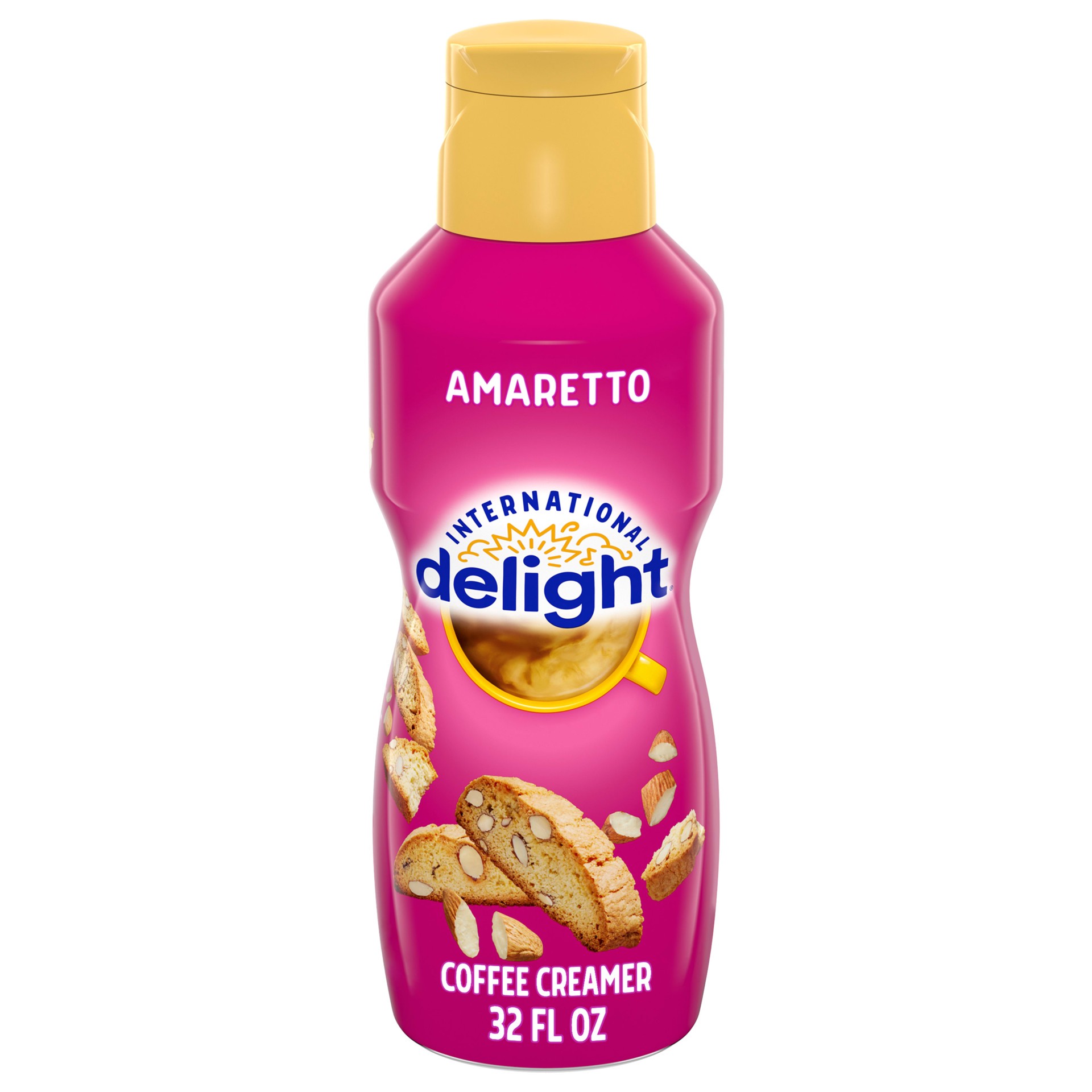 slide 1 of 5, International Delight Coffee Creamer, Amaretto, Refrigerated Flavored Creamer, 32 FL OZ Bottle, 32 fl oz