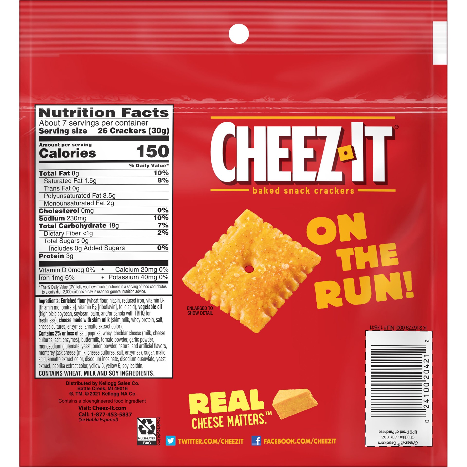 slide 4 of 5, Cheez-It Cheese Crackers, Cheddar Jack, 7 oz, 7 oz