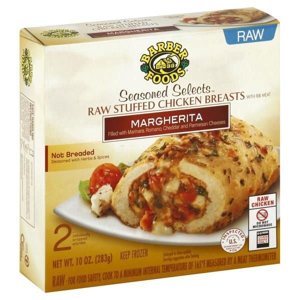 slide 1 of 1, Barber Foods Seasoned Selects™ Stuffed Chicken Breasts Margherita, 2 Count, 10 oz