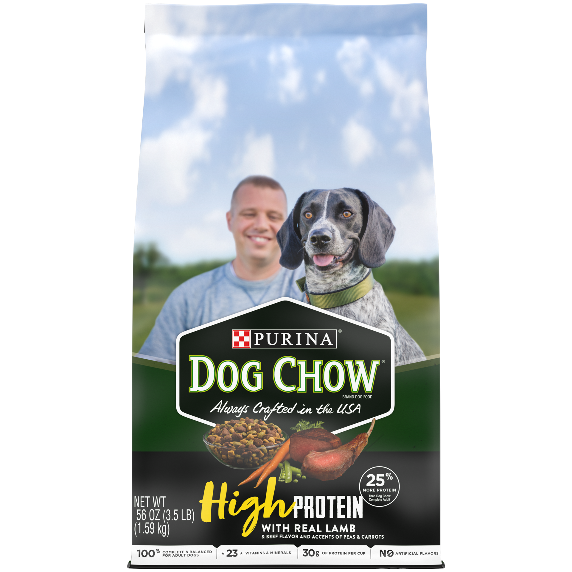slide 1 of 2, Purina Dog Chow High Protein Dry Dog Food, High Protein Recipe With Real Lamb & Beef Flavor, 3.5 lb