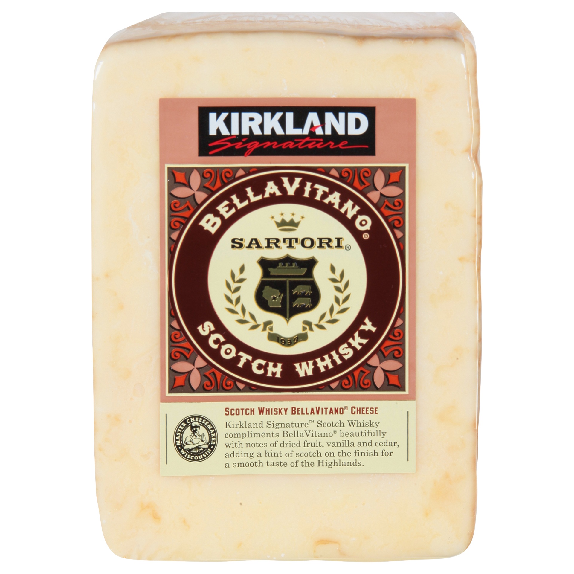 slide 1 of 2, Sartori Company Kirkland Signature Sartori Bellavitano Scotch Whisky Cheese, 1 ct