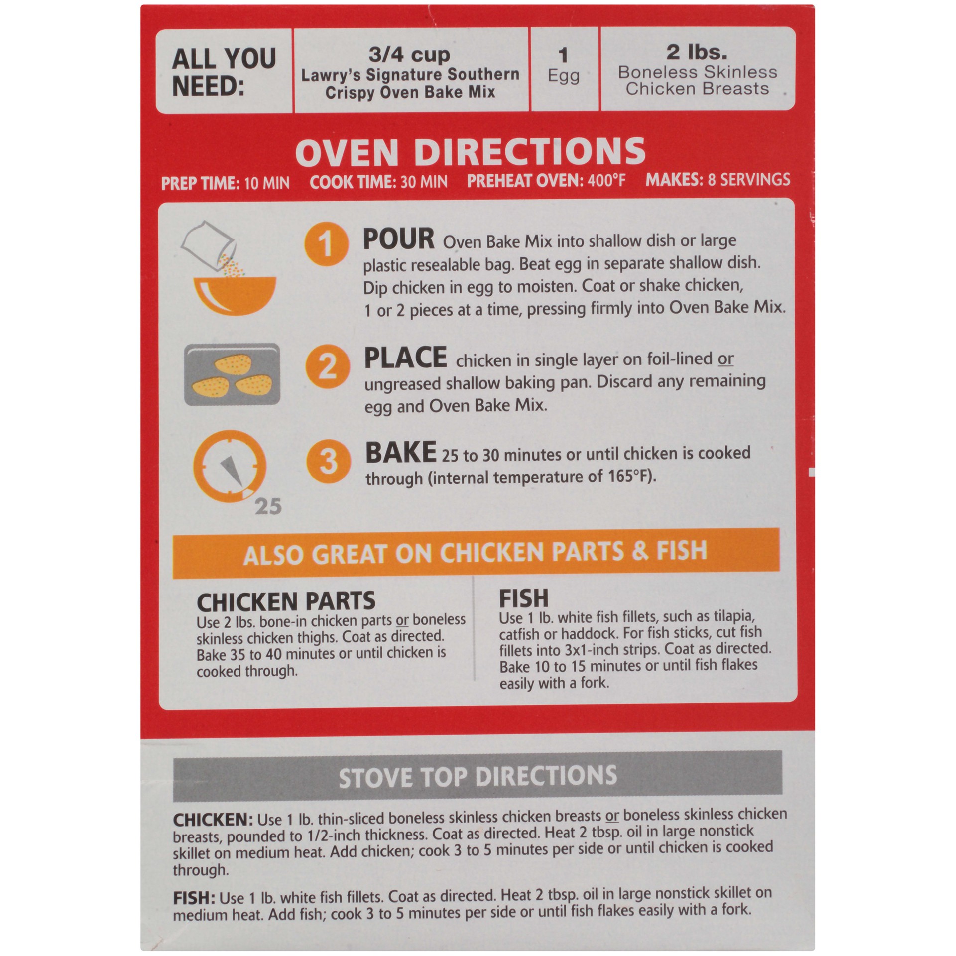 slide 2 of 5, Lawry's Signature Southern Seasoned Crispy Oven Bake Mix, 5.87 oz