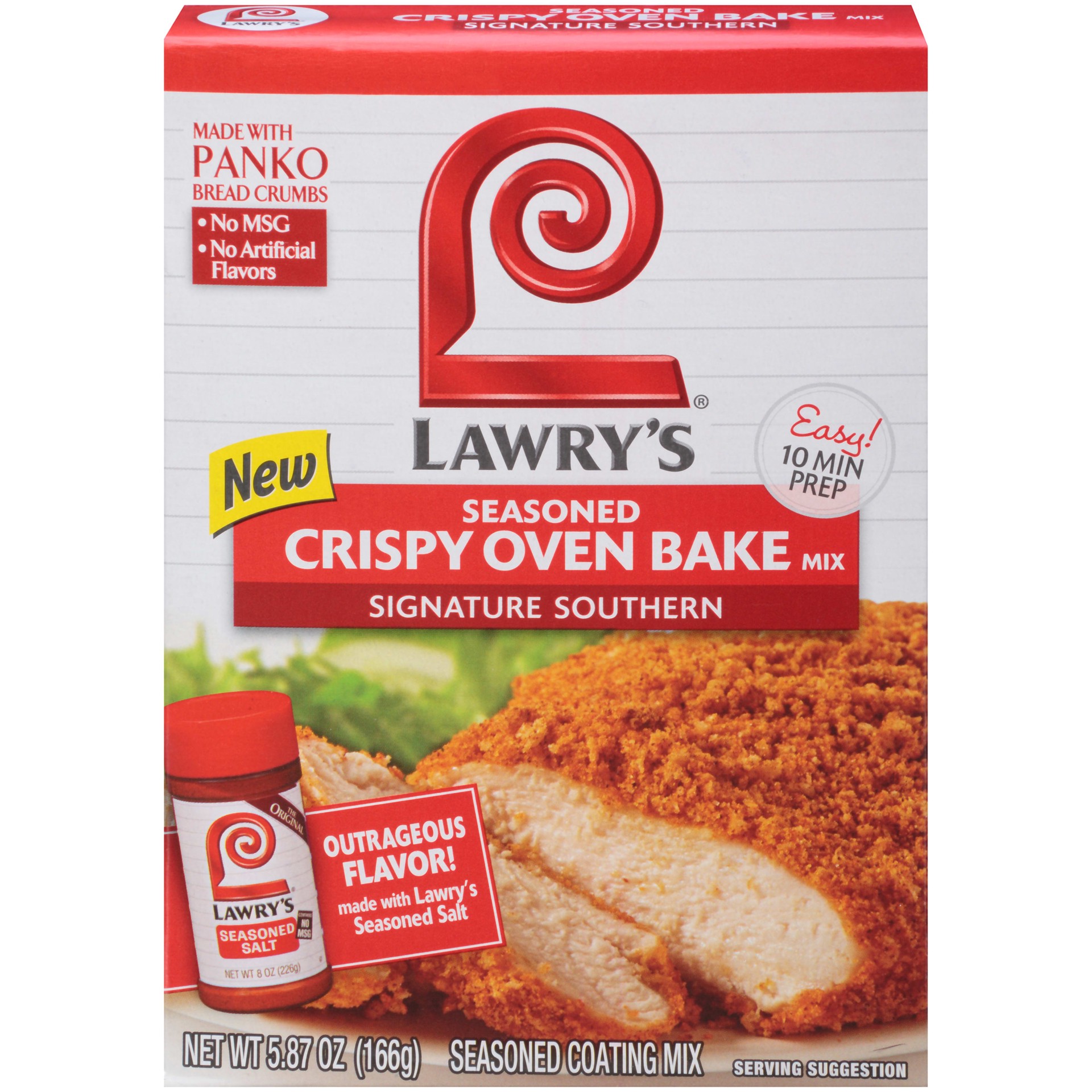 slide 1 of 5, Lawry's Signature Southern Seasoned Crispy Oven Bake Mix, 5.87 oz