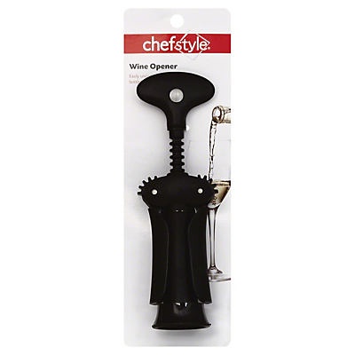 slide 1 of 1, chefstyle Wing Style Cork Puller Plastic, Black, 1 ct