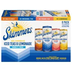 Skimmers Non-Carbonated Iced Teas & Lemonade Variety Pack 8 - 12 fl oz Cans