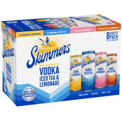 Skimmers Non-Carbonated Iced Teas & Lemonade Variety Pack 8 - 12 fl oz Cans