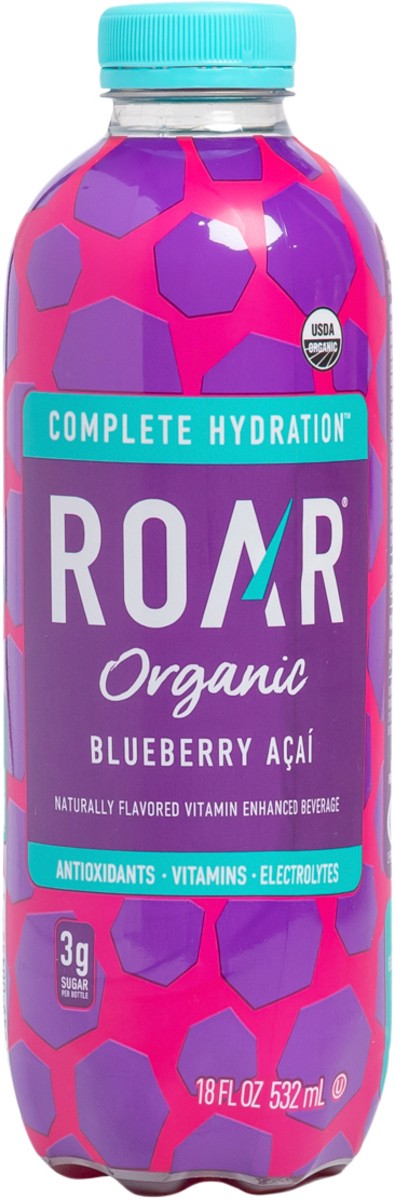 slide 6 of 7, ROAR Organic Blueberry Acai Vitamin Enhanced Beverage 18 fl oz, 18 fl oz