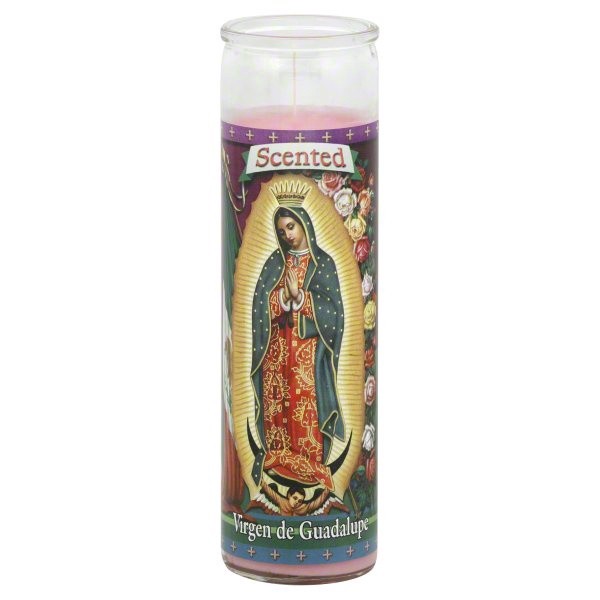 slide 1 of 1, St. Jude Candle, Virgen de Guadalupe, Scented, 13 oz; 8 in