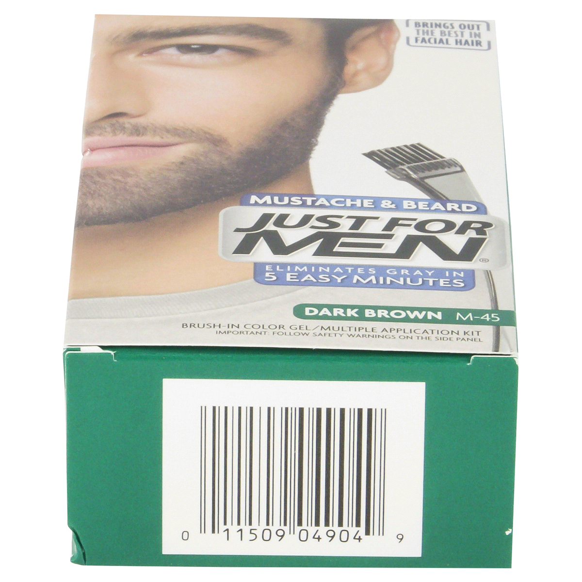 slide 19 of 94, Just for Men Mustache & Beard Coloring for Gray Hair with Brush Included - Dark Brown M45, 1 ct