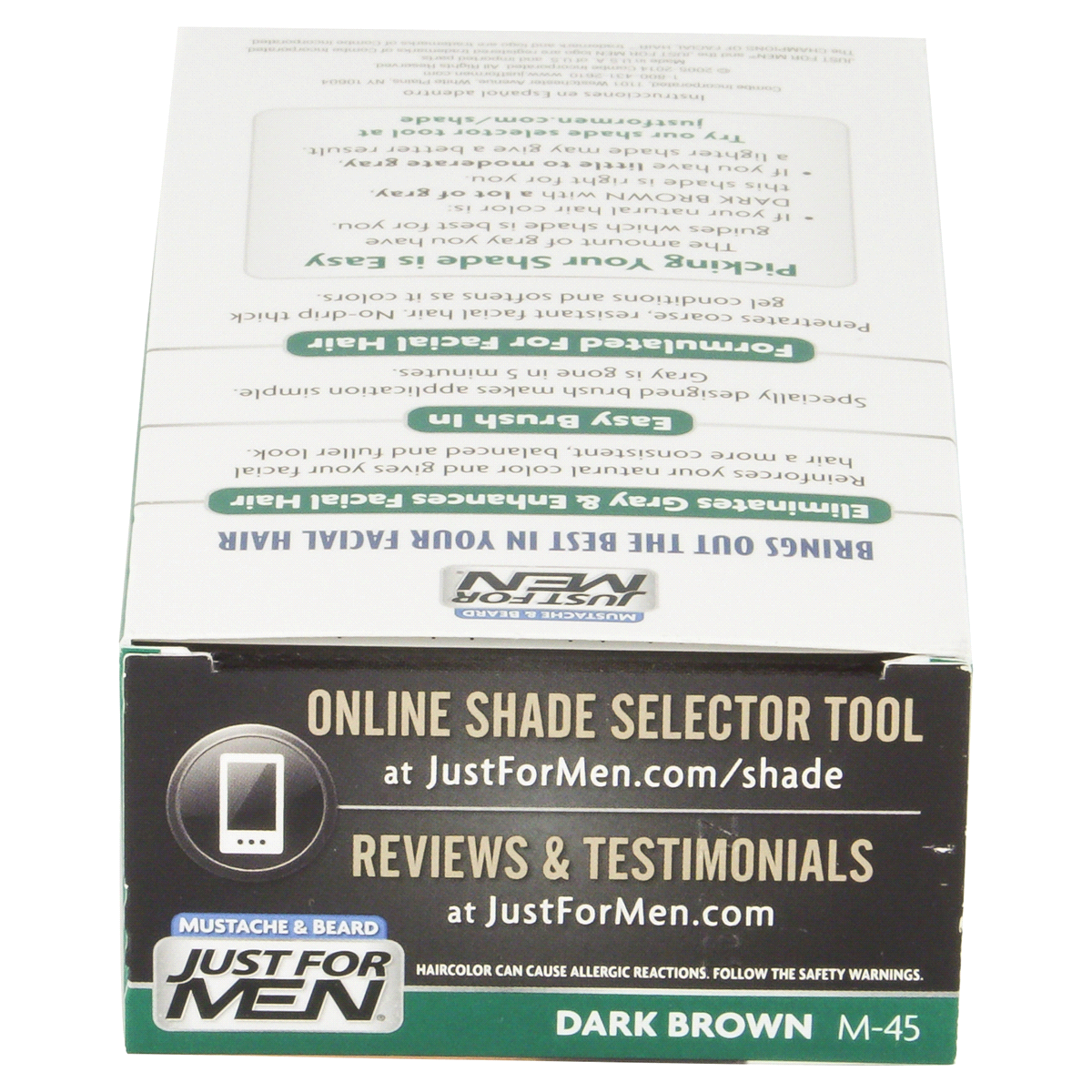 slide 82 of 94, Just for Men Mustache & Beard Coloring for Gray Hair with Brush Included - Dark Brown M45, 1 ct