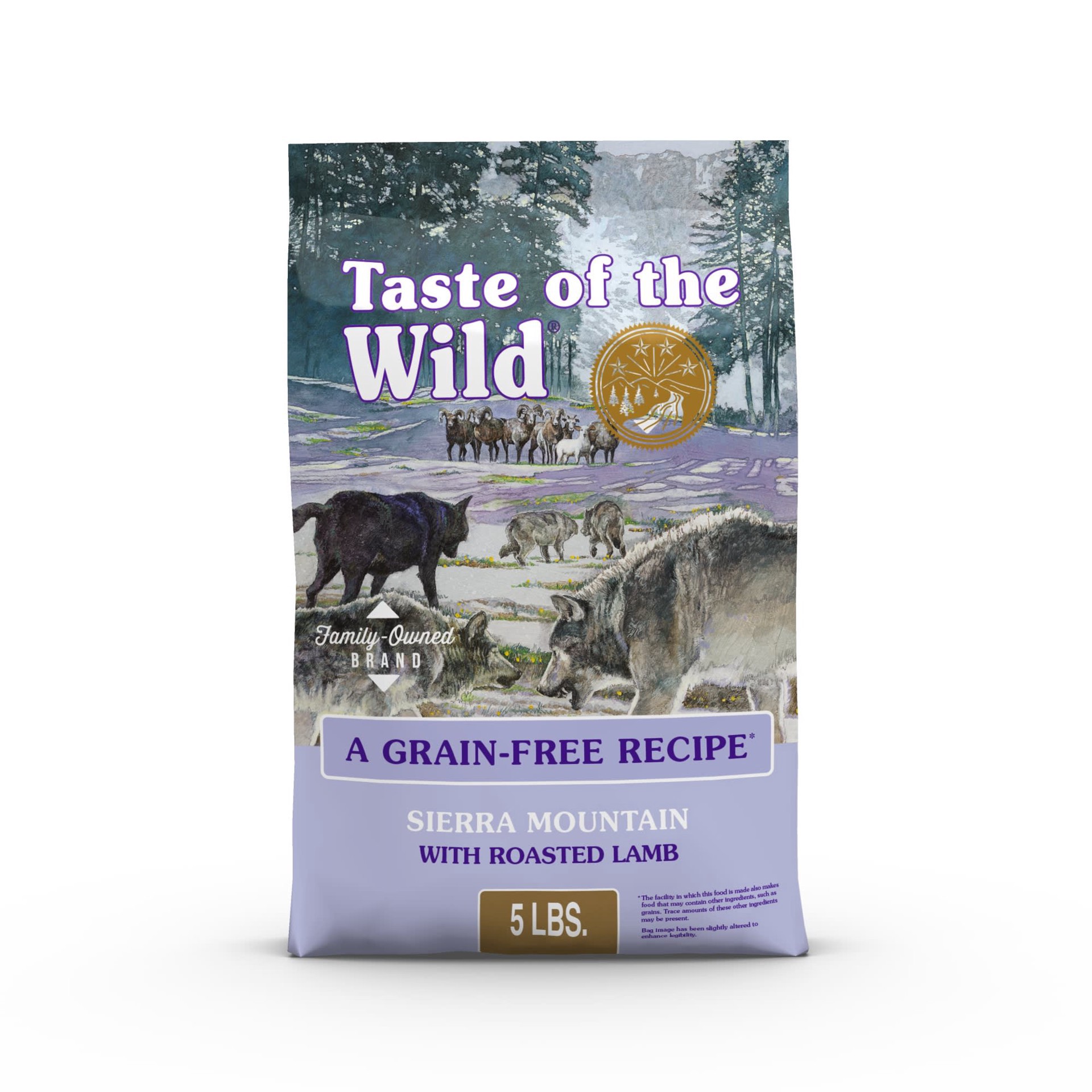 slide 1 of 1, Taste of the Wild Sierra Mountain Grain-Free Roasted Lamb Dry Dog Food, 5 lbs., 5 lb