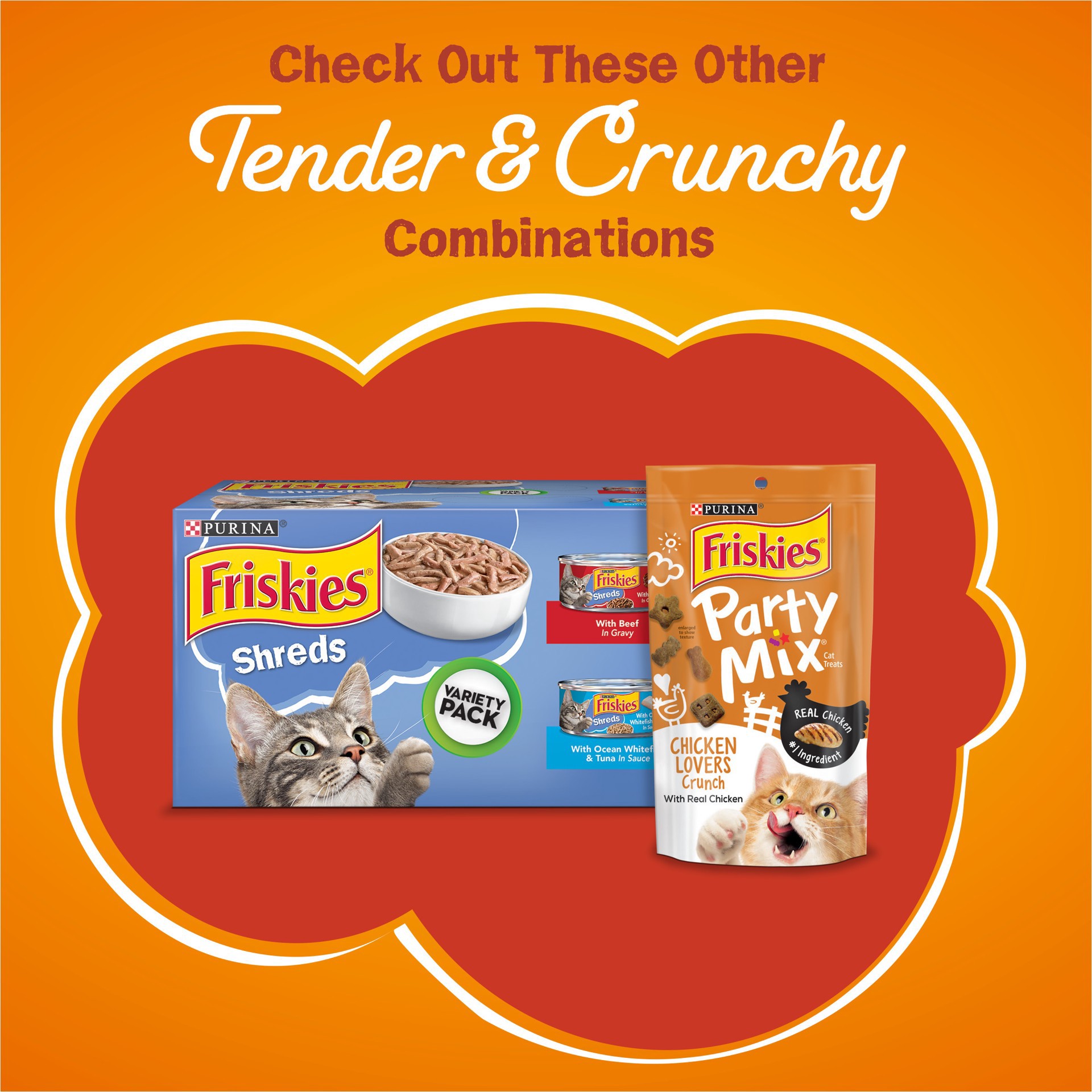 slide 4 of 9, Friskies Purina Friskies Tender and Crunch'd With Flavors of Chicken, Beef, Carrots and Green Beans - 3.15 lb. Bag, 50.4 oz
