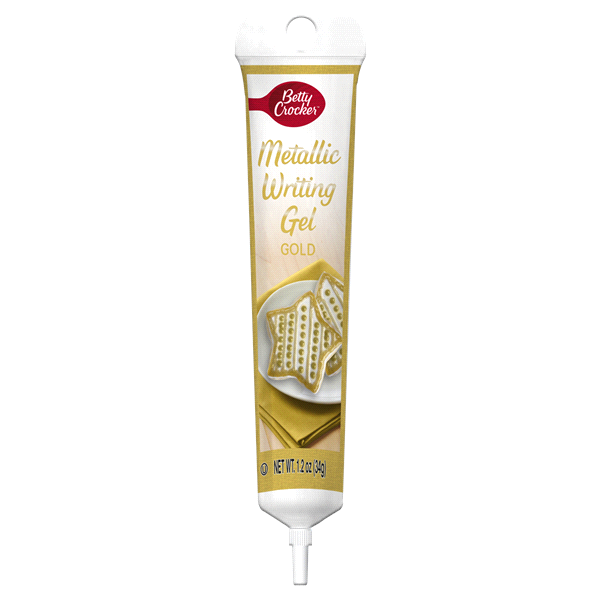 slide 1 of 1, Betty Crocker Writing Gel, Metallic, Gold, 1.2 oz