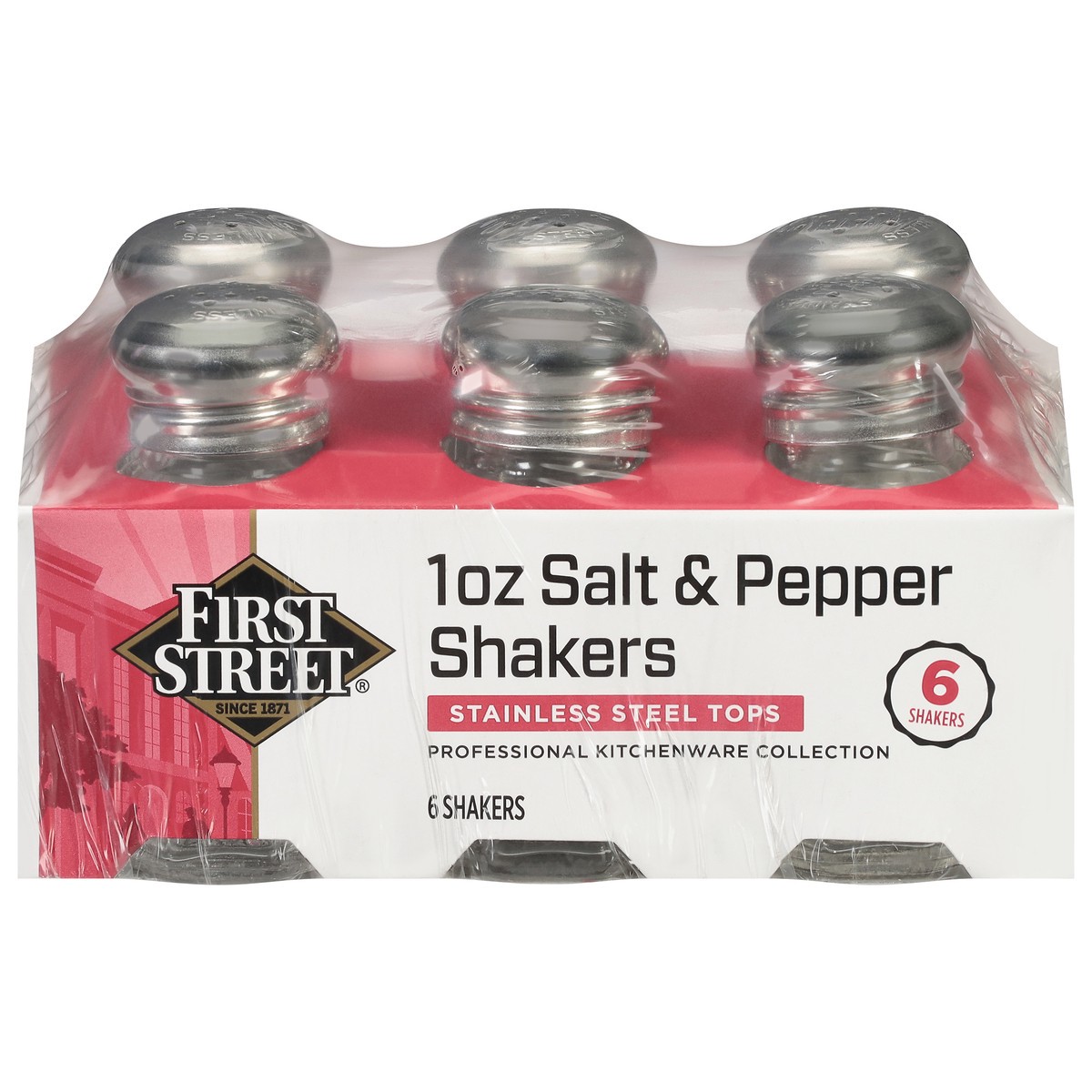 slide 4 of 4, First Street Salt & Pepper Shakers, 6 ct