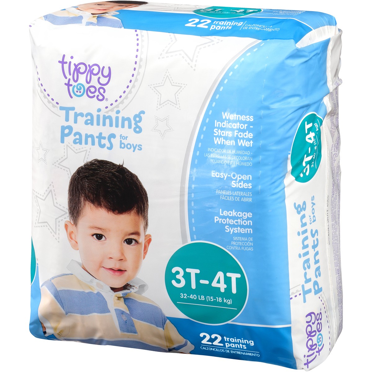 slide 3 of 8, Tippy Toes Size 4 Boy's Training Pants, 22 ct