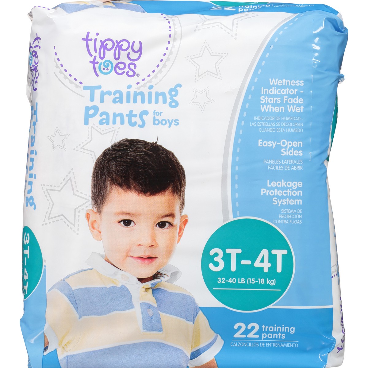 slide 7 of 8, Tippy Toes Size 4 Boy's Training Pants, 22 ct