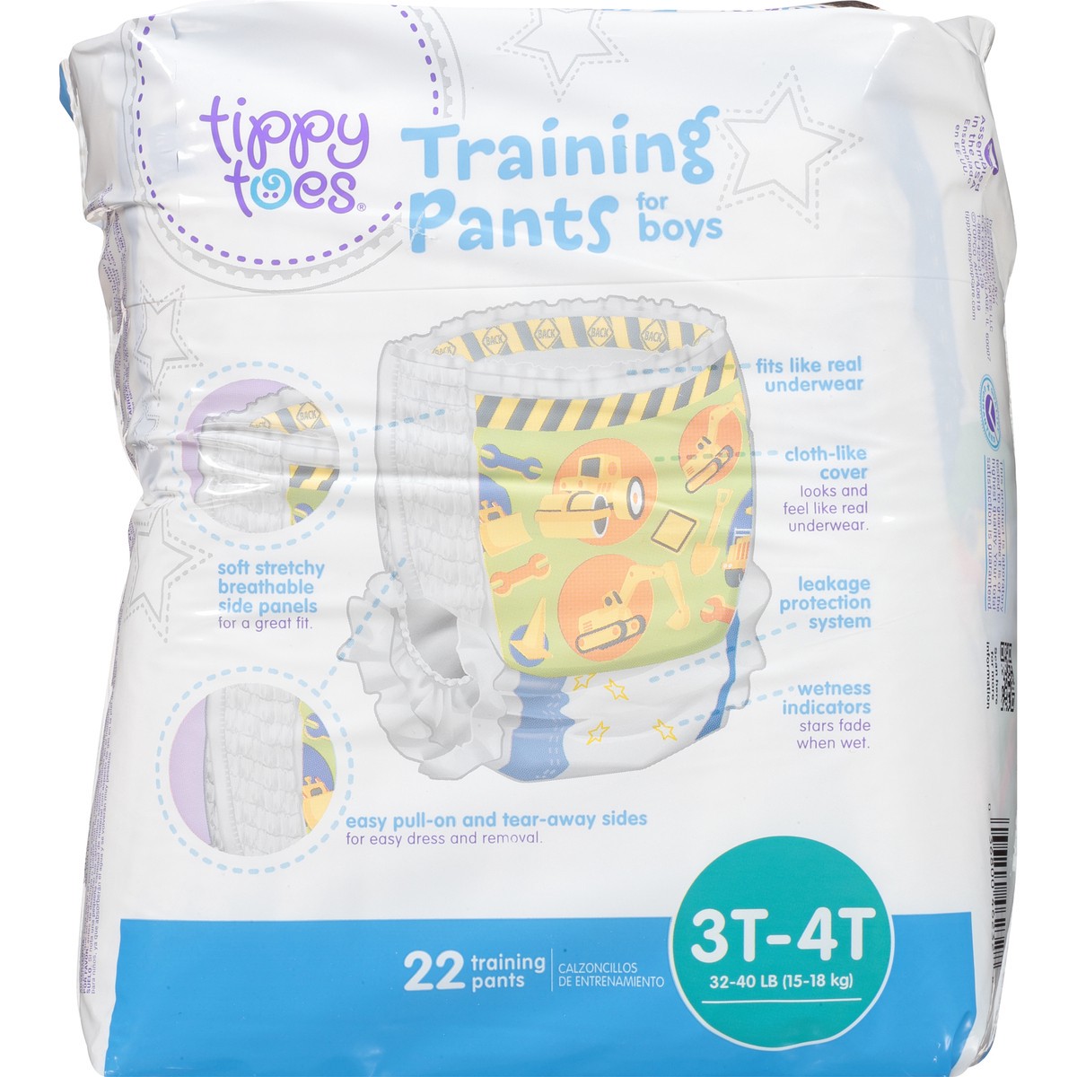 slide 8 of 8, Tippy Toes Size 4 Boy's Training Pants, 22 ct