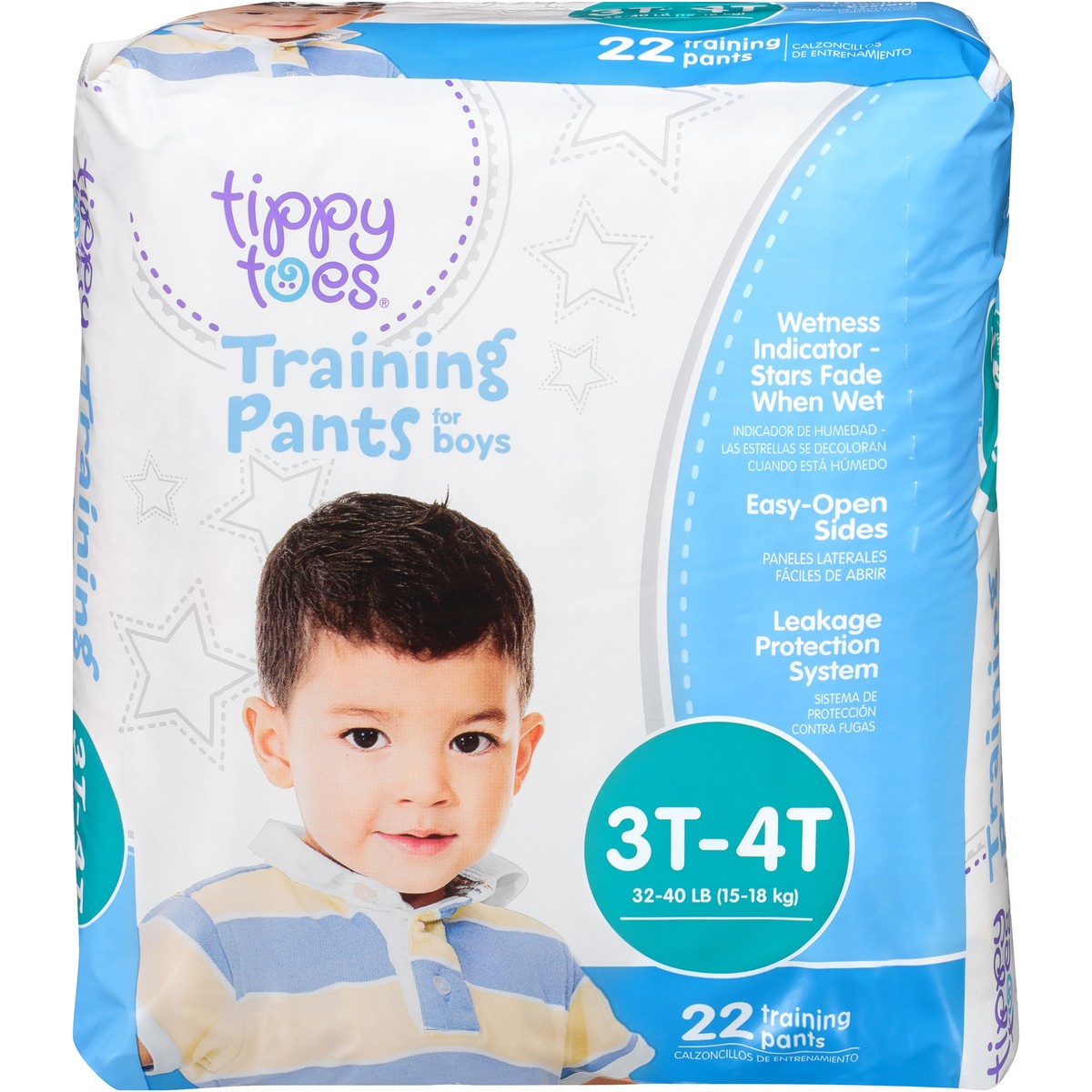 slide 1 of 8, Tippy Toes Size 4 Boy's Training Pants, 22 ct