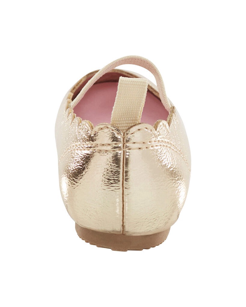 slide 4 of 6, Carter's Toddler Ballet Flats Gold 4, 1 ct