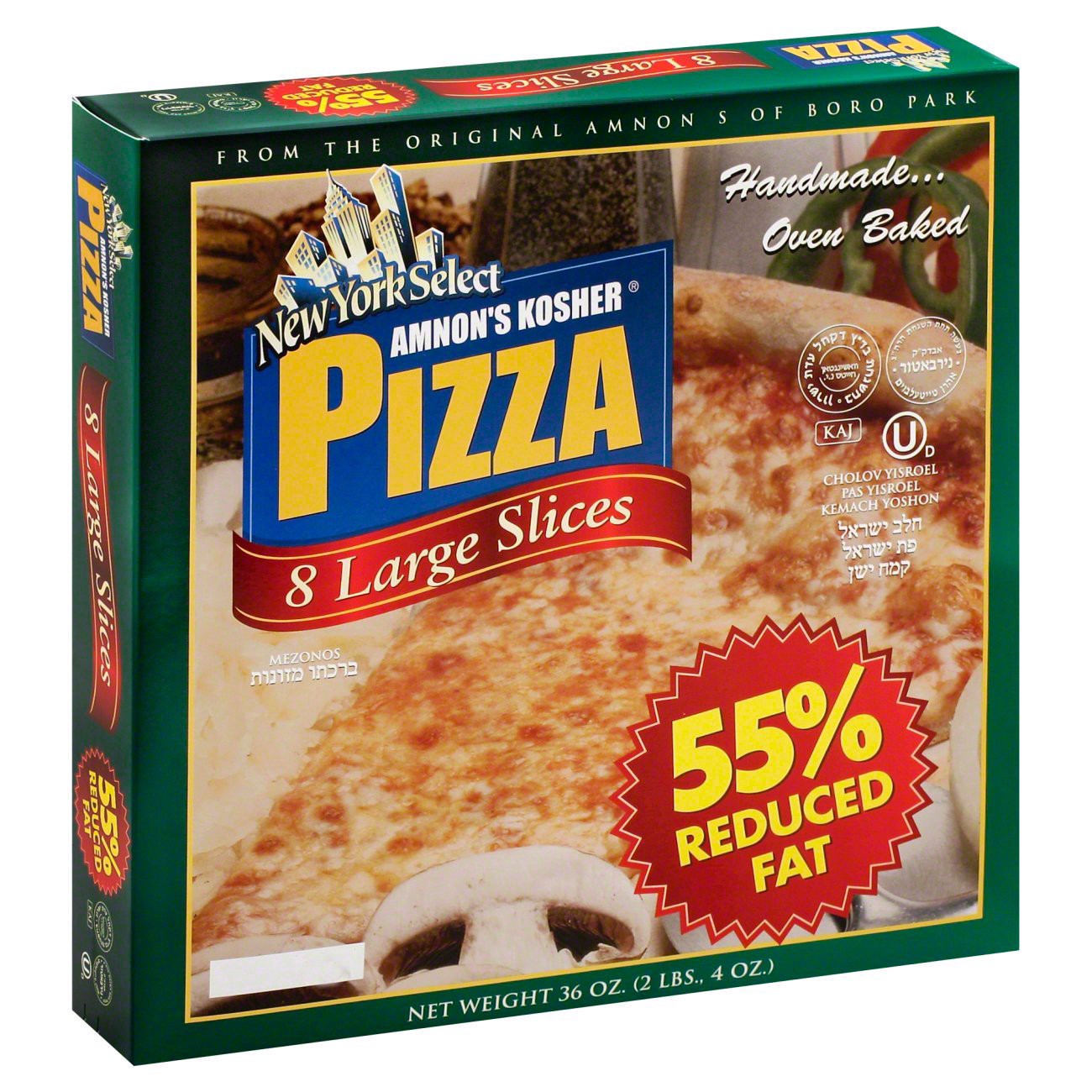 slide 1 of 1, Amnons Kosher Pizza 55% Reduced Fat Frozen - 36 Oz, 36 oz