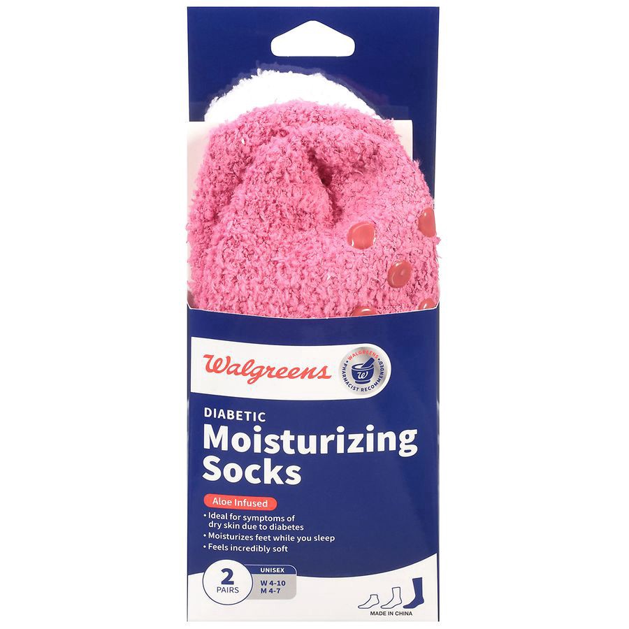 slide 1 of 3, Walgreens Women's Moisturizing Socks 7-10, 2 pair