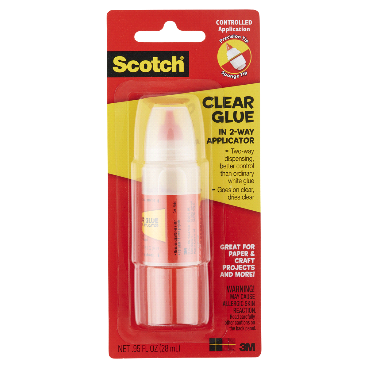 slide 1 of 5, Scotch Clear Glue in 2-Way Applicator, 0.95 fl oz